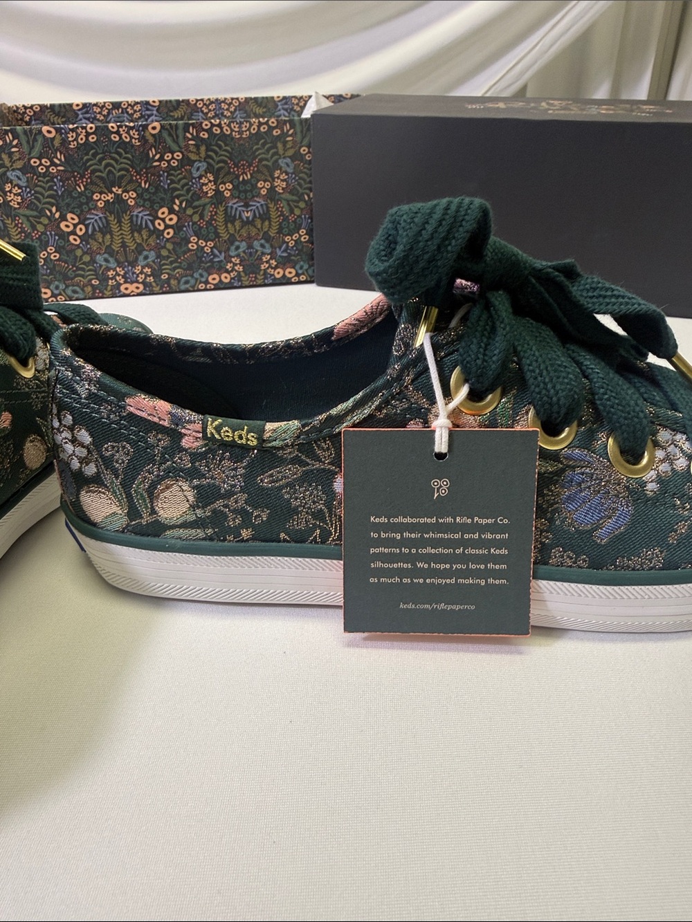 Keds x Rifle Paper Co. Women's Floral Lace-Up Sneakers (Size 7.5) - Picture 3 of 6